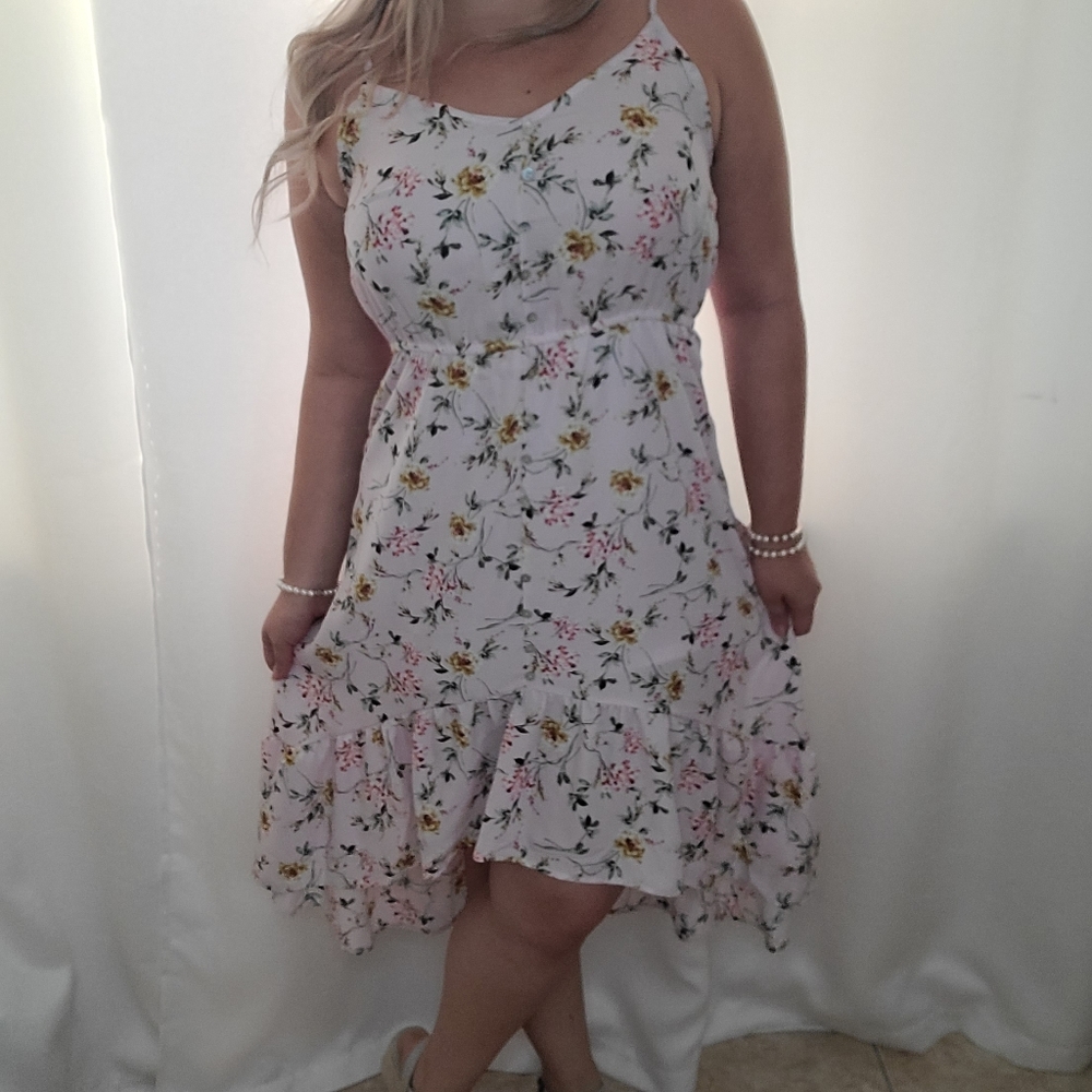 Flower Lavender High to Low Dress